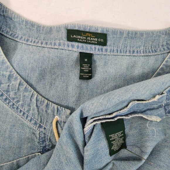 Vintage LRL JEANS CO. RALPH LAUREN Denim Tunic/Shirt Loose Fit Size M Exc. Cond. - Picture 13 of 16
